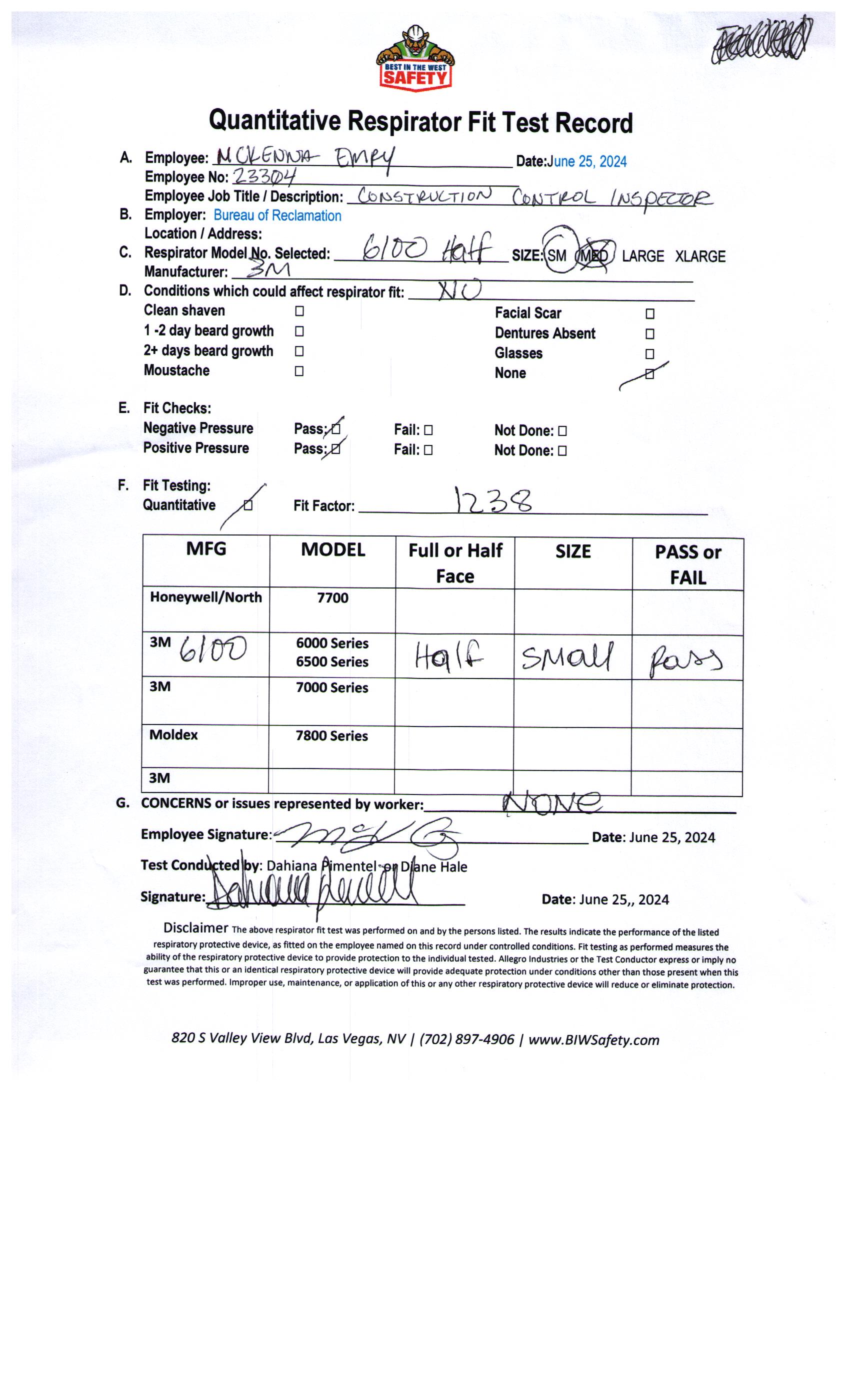 Fit Testing Questionnaire.pdf View User Documents | Best In the West Safety